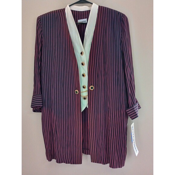 Perceptions Tops - VINTAGE NWT Perceptions Long Layered Blazer Style Shirt Blouse Size 12